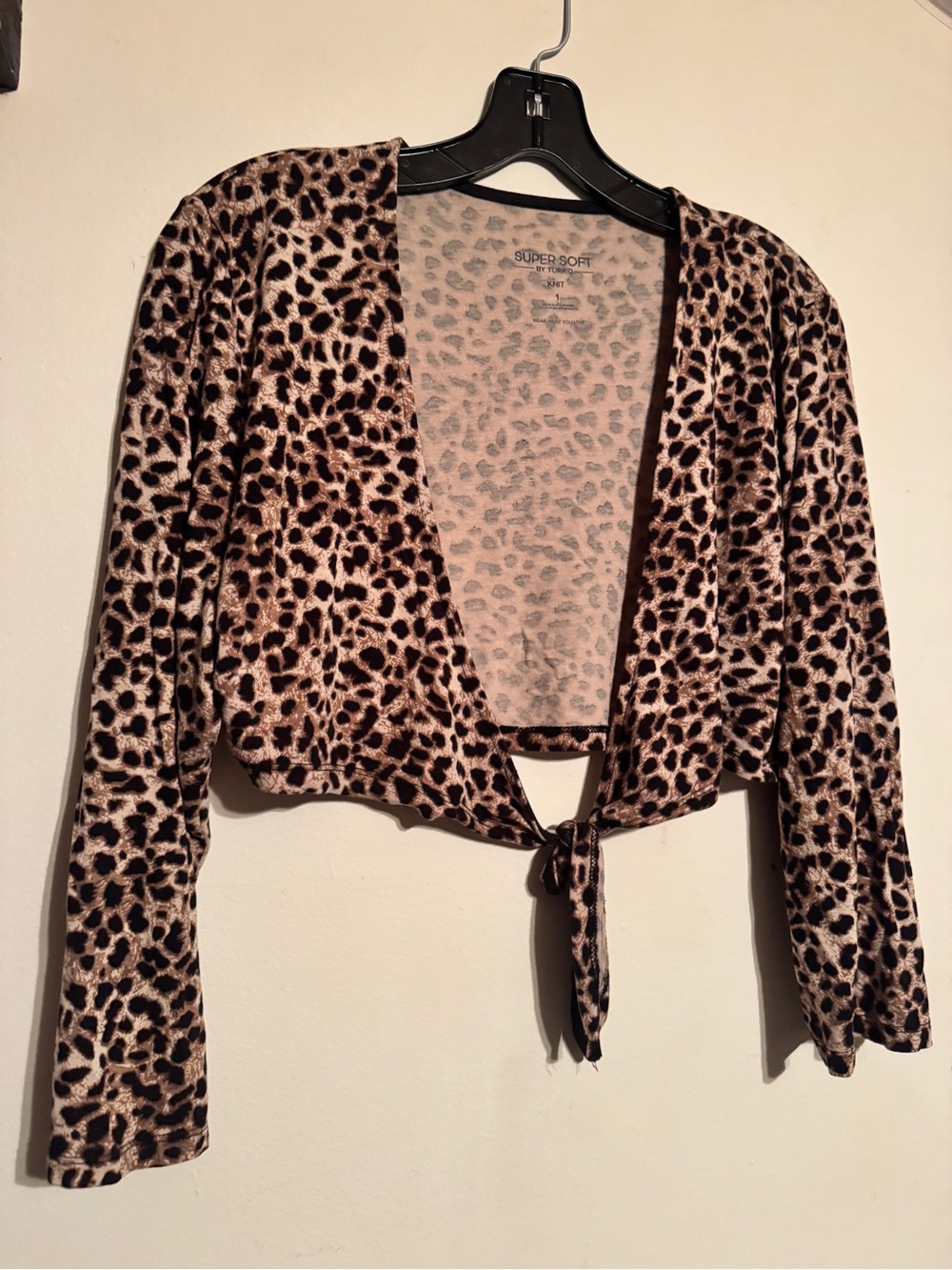 Torrid Leopard Shrug 3/4 Sleeve Sz1